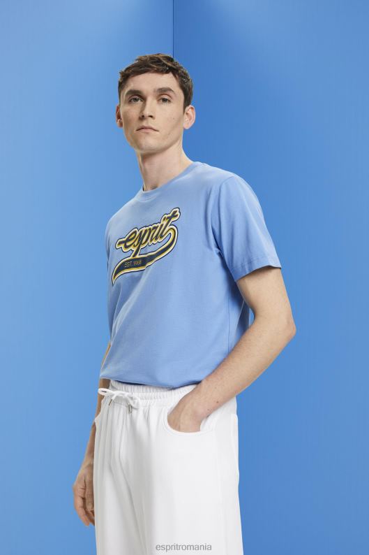 Esprit tricou din bumbac cu imprimeu logo retro bărbați lavandă albastru deschis 2T6N8632 tricouri