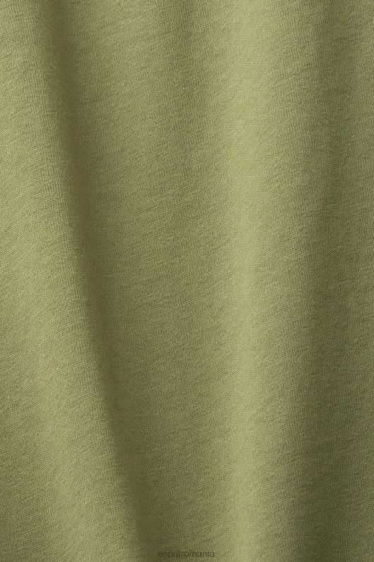 Esprit tricou din bumbac cu imprimeu logo retro bărbați măsline 2T6N8631 tricouri