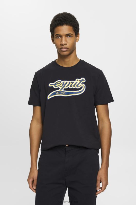 Esprit tricou din bumbac cu imprimeu logo retro bărbați negru 2T6N8628 tricouri