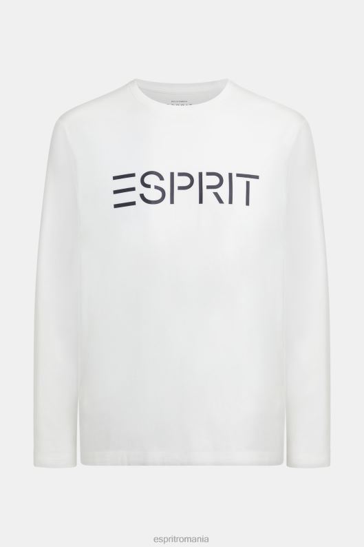 Esprit tricou din jerse cu imprimeu cu logo bărbați alb 2T6N8864 tricouri