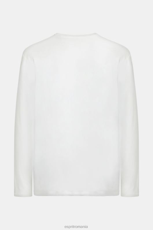 Esprit tricou din jerse cu imprimeu cu logo bărbați alb 2T6N8864 tricouri