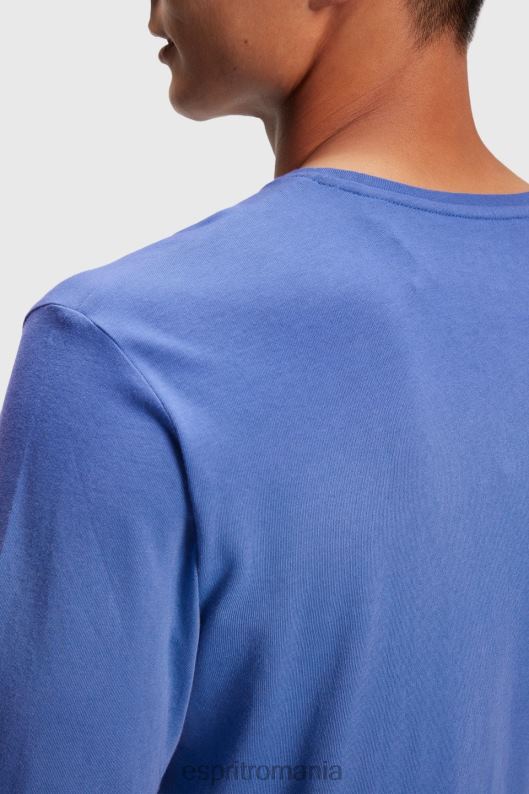 Esprit tricou din jerse cu imprimeu cu logo bărbați albastru 2T6N8867 tricouri