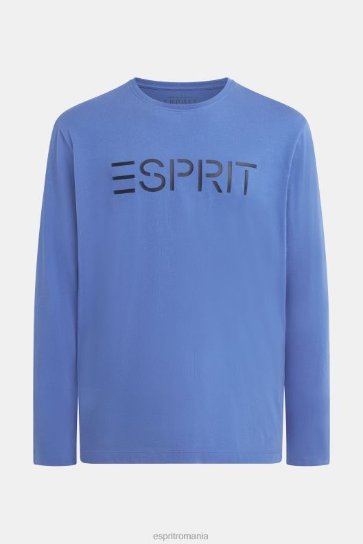 Esprit tricou din jerse cu imprimeu cu logo bărbați albastru 2T6N8867 tricouri
