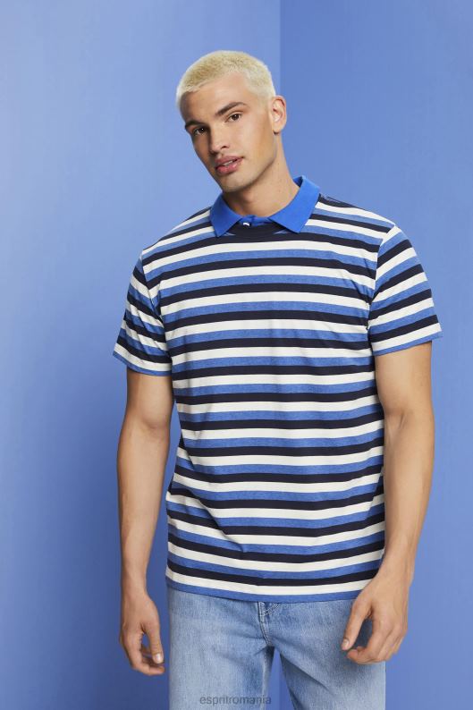 Esprit tricou din jerseu cu dungi, 100% bumbac bărbați marina 2T6N8736 tricouri