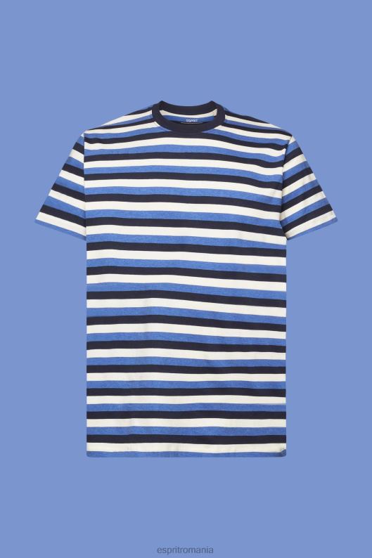 Esprit tricou din jerseu cu dungi, 100% bumbac bărbați marina 2T6N8736 tricouri