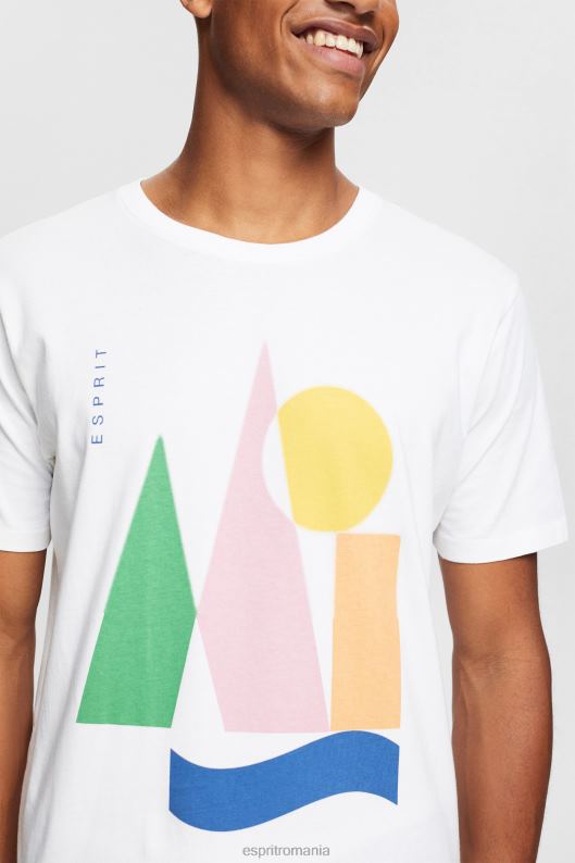 Esprit tricou din tricou cu imprimeu bărbați alb 2T6N8844 tricouri