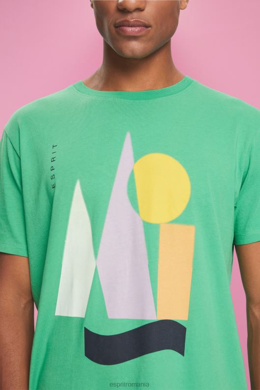 Esprit tricou din tricou cu imprimeu bărbați verde 2T6N8845 tricouri