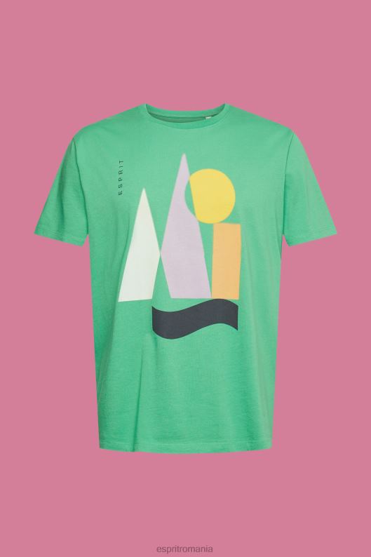 Esprit tricou din tricou cu imprimeu bărbați verde 2T6N8845 tricouri