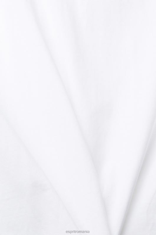 Esprit tricou din tricou cu logo brodat bărbați alb 2T6N8915 tricouri