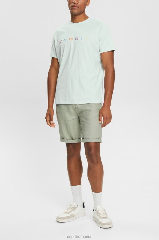 Esprit tricou din tricou cu logo brodat bărbați albastru pastel 2T6N8919 tricouri