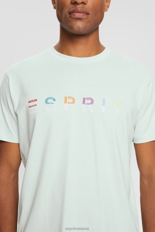 Esprit tricou din tricou cu logo brodat bărbați albastru pastel 2T6N8919 tricouri