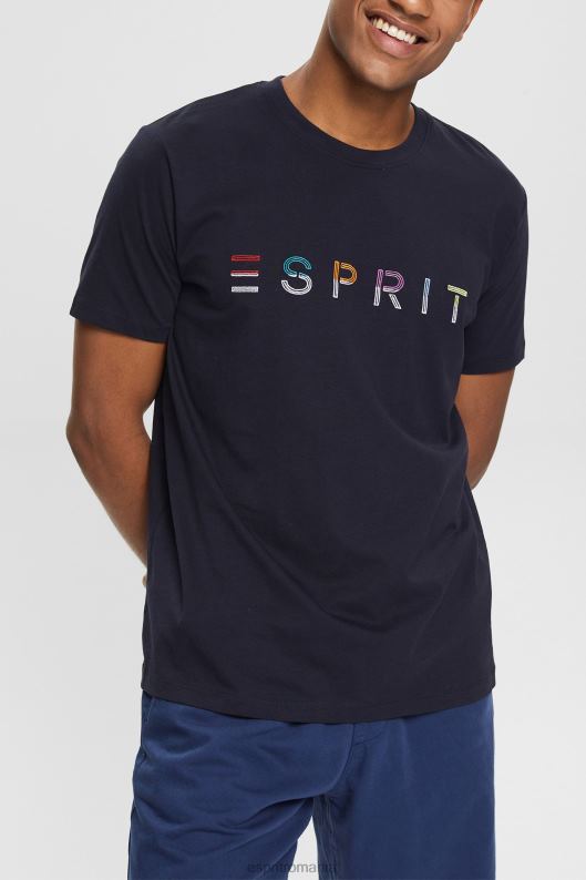 Esprit tricou din tricou cu logo brodat bărbați marina 2T6N8917 tricouri