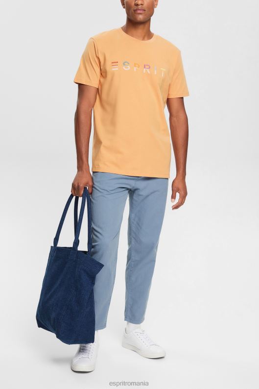 Esprit tricou din tricou cu logo brodat bărbați piersică 2T6N8918 tricouri