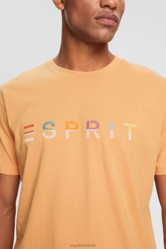 Esprit tricou din tricou cu logo brodat bărbați piersică 2T6N8918 tricouri