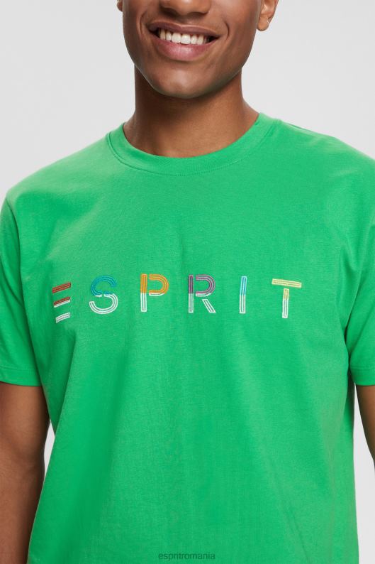 Esprit tricou din tricou cu logo brodat bărbați verde 2T6N8916 tricouri