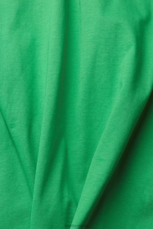 Esprit tricou din tricou cu logo brodat bărbați verde 2T6N8916 tricouri