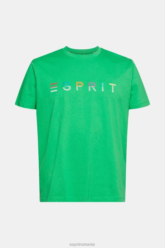 Esprit tricou din tricou cu logo brodat bărbați verde 2T6N8916 tricouri
