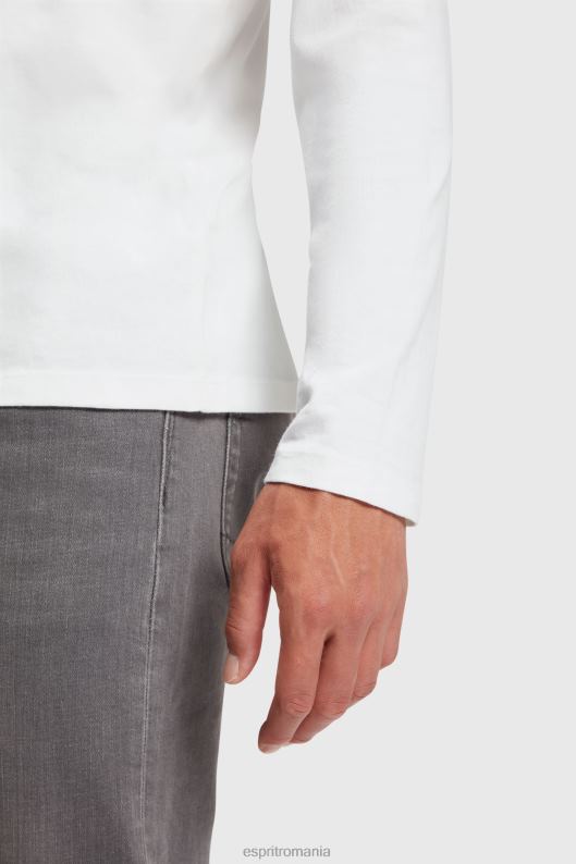 Esprit tricou obișnuit din jerseu solid bărbați alb 2T6N8859 tricouri