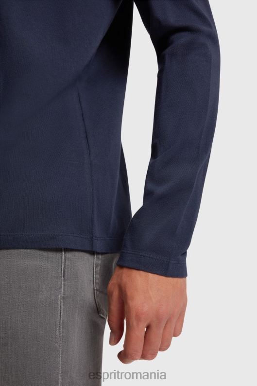 Esprit tricou obișnuit din jerseu solid bărbați marina 2T6N8860 tricouri