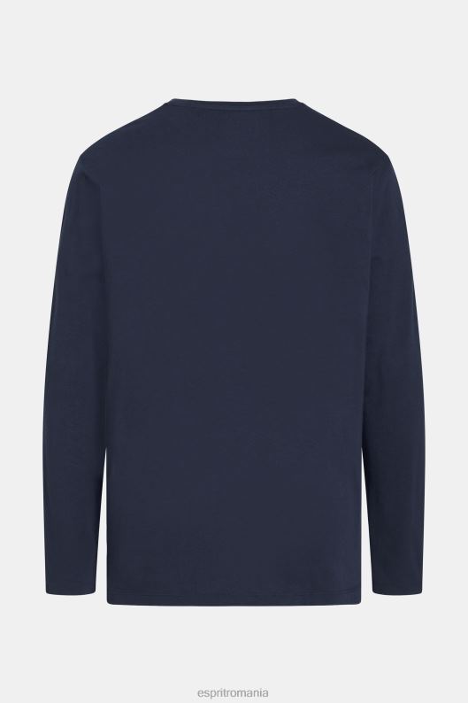 Esprit tricou obișnuit din jerseu solid bărbați marina 2T6N8860 tricouri