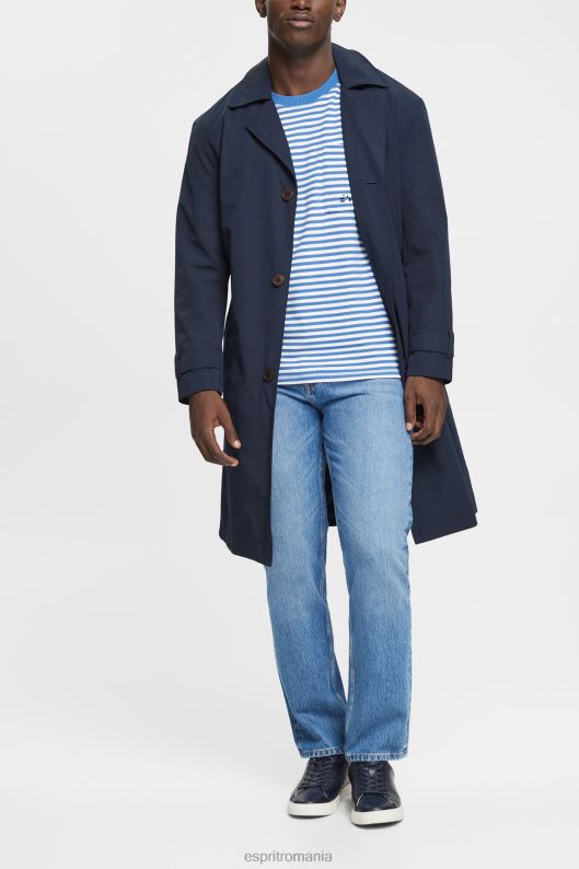 Esprit tricou tricotat cu dungi bărbați albastru 2T6N8899 tricouri