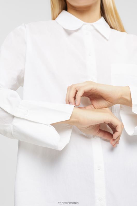 Esprit bluză albă supradimensionată din bumbac femei alb 2T6N8406 bluze