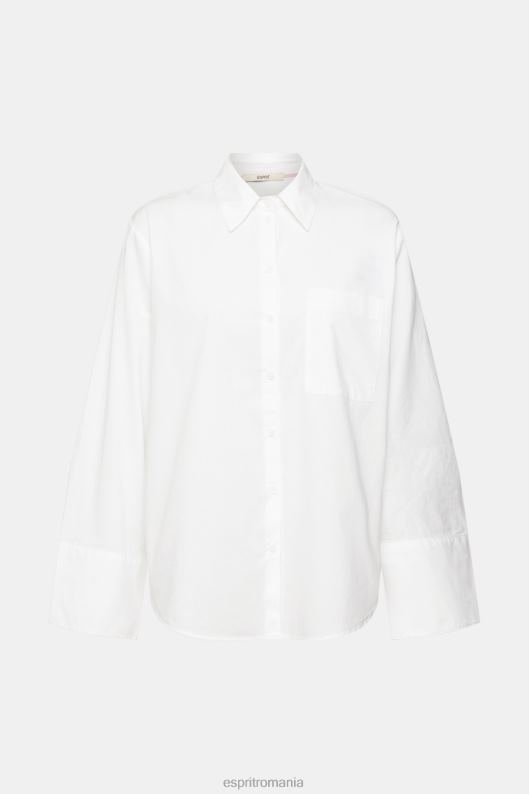 Esprit bluză albă supradimensionată din bumbac femei alb 2T6N8406 bluze