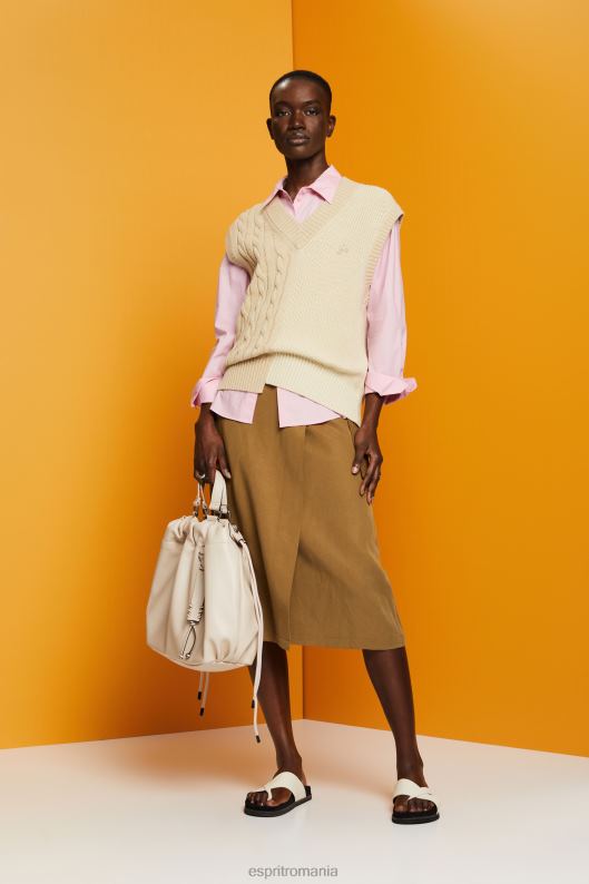 Esprit bluză albă supradimensionată din bumbac femei roz deschis 2T6N8407 bluze