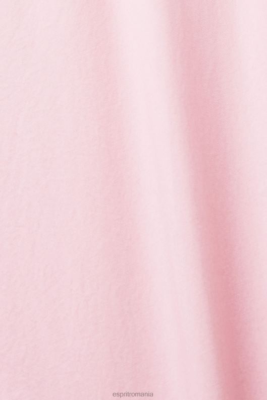 Esprit bluză albă supradimensionată din bumbac femei roz deschis 2T6N8407 bluze