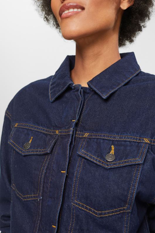 Esprit bluză din denim femei clătire albastră 2T6N8395 bluze