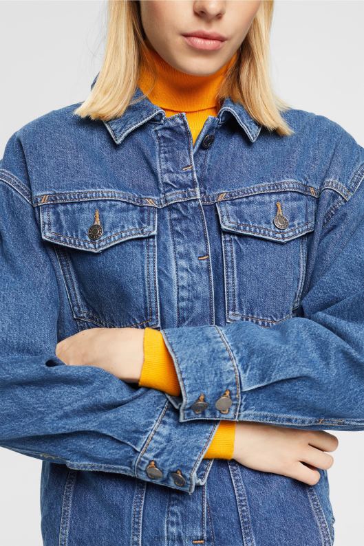 Esprit bluză din denim femei spalare medie albastra 2T6N8396 bluze