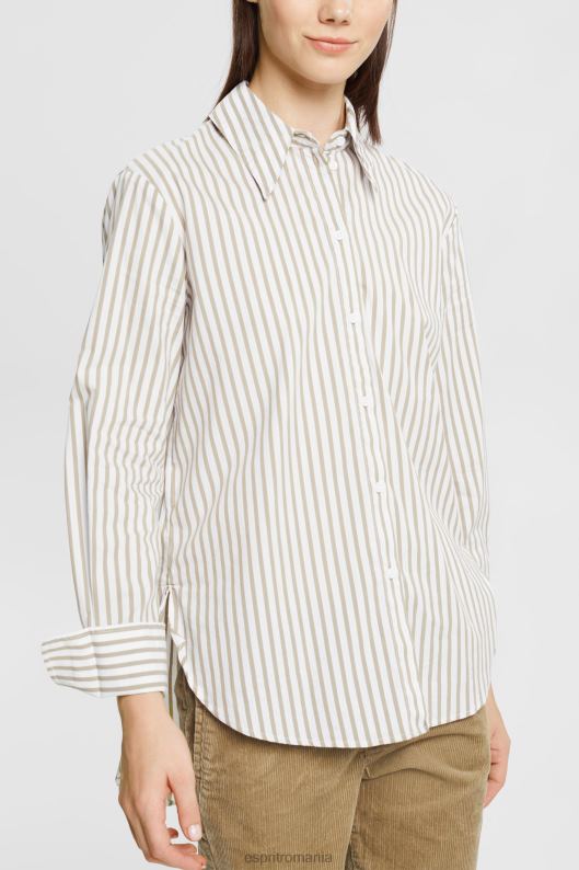 Esprit bluză lungă împletită cu dungi femei alb 2T6N8397 bluze