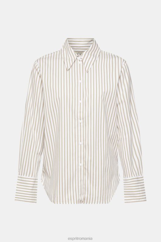 Esprit bluză lungă împletită cu dungi femei alb 2T6N8397 bluze