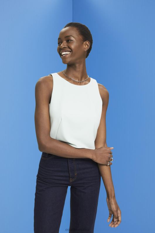 Esprit bluză tăiată fără mâneci femei verde acvatic deschis 2T6N8309 bluze