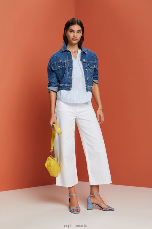 Esprit bluză texturată cu mânecă scurtă femei albastru deschis 2T6N8118 bluze