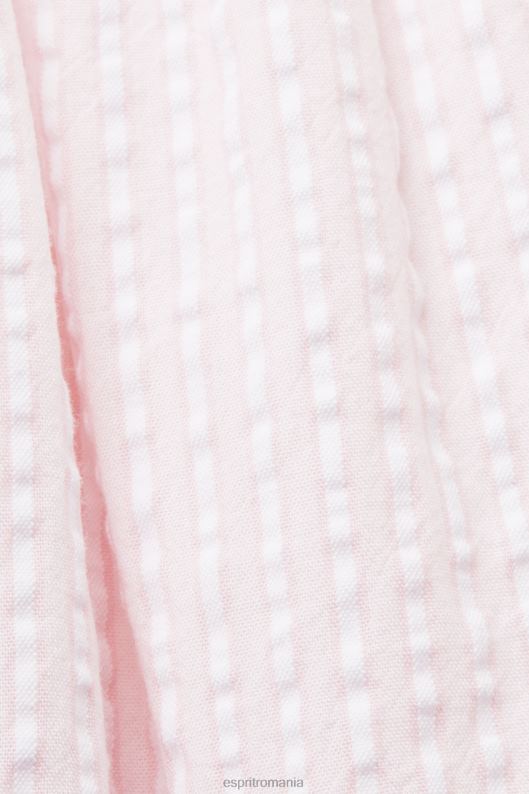 Esprit bluză texturată cu mânecă scurtă femei roz deschis 2T6N8117 bluze