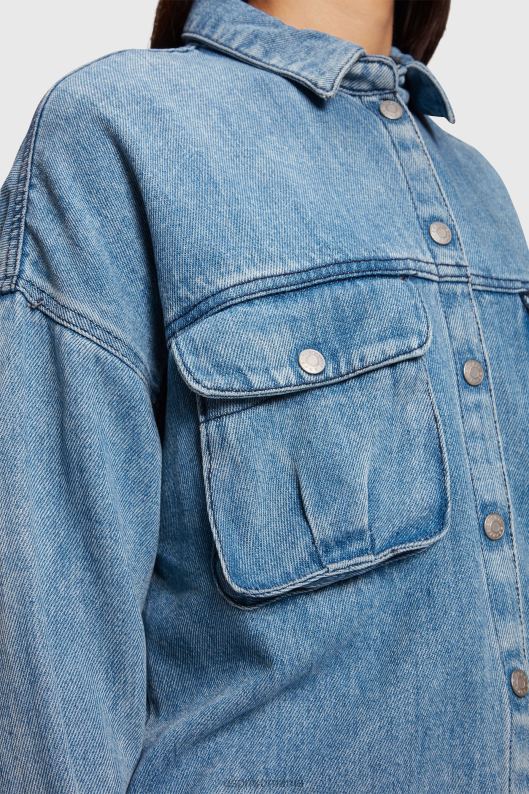 Esprit cămașă casual din denim femei spălare cu lumină albastră 2T6N8485 cămăși