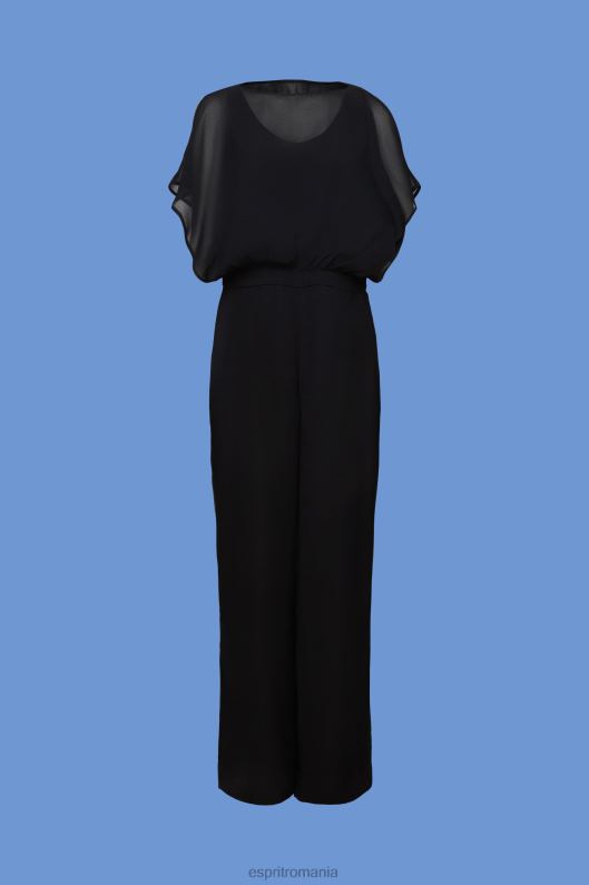 Esprit reciclat: salopetă lungă din șifon femei negru 2T6N875 costum