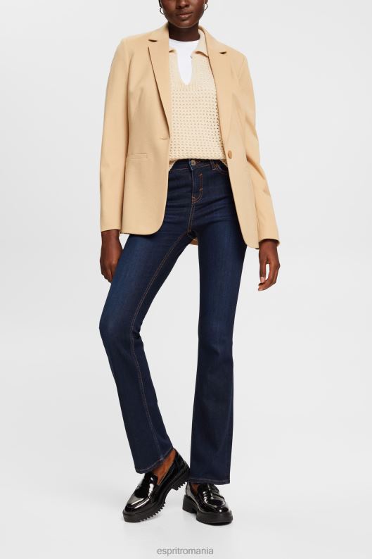 Esprit blugi bootcut skinny cu talie mare femei spalare albastru inchis 2T6N8338 denim
