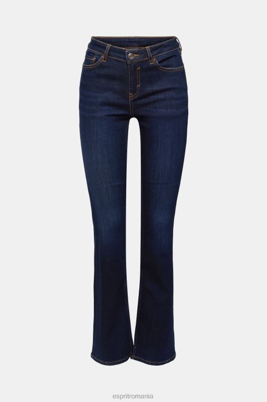 Esprit blugi bootcut skinny cu talie mare femei spalare albastru inchis 2T6N8338 denim
