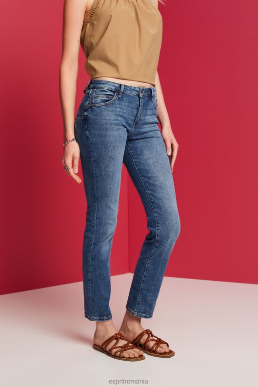 Esprit blugi cu picioare drepte femei spalare medie albastra 2T6N8245 denim