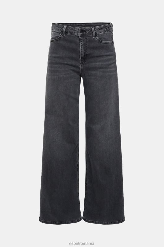 Esprit blugi cu talie mare cu picioare late femei spălare medie neagră 2T6N8449 denim