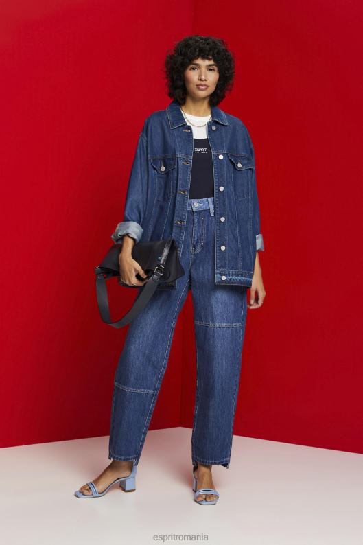 Esprit blugi cu un design anilor 90 femei spalare albastru inchis 2T6N8300 denim