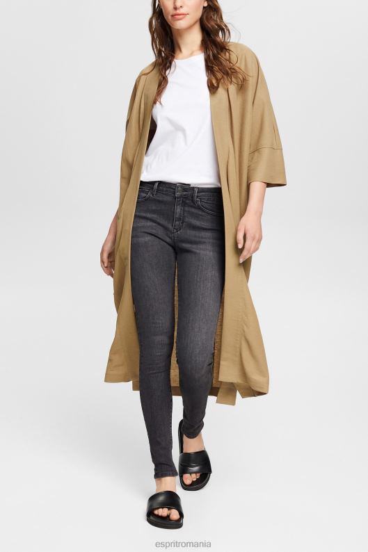 Esprit blugi elastici cu talie medie de cașmir femei spalare gri închisă 2T6N8341 denim