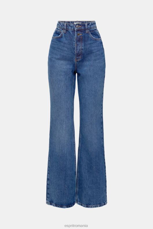 Esprit blugi retro flare cu talie mare femei spalare medie albastra 2T6N8327 denim