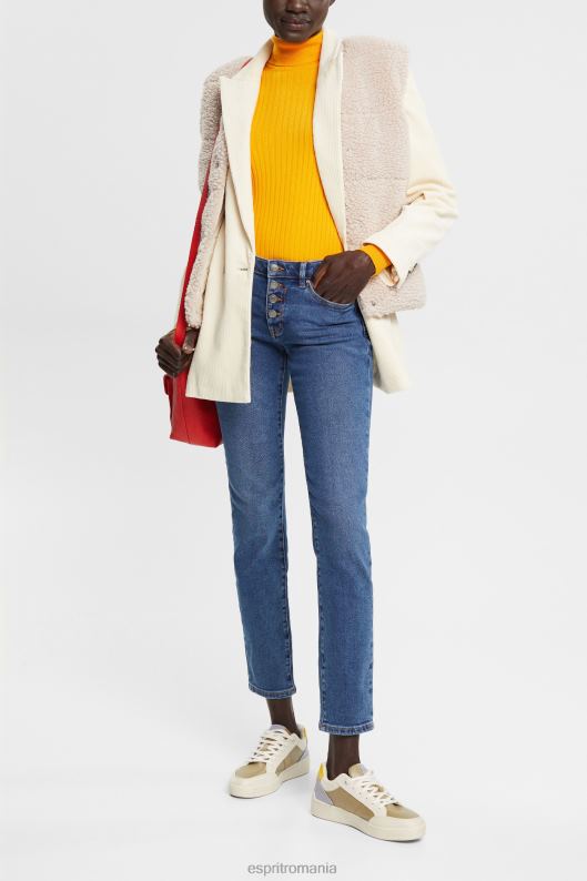 Esprit blugi stretch cu talie medie slim fit, dual max femei spalare medie albastra 2T6N8329 denim