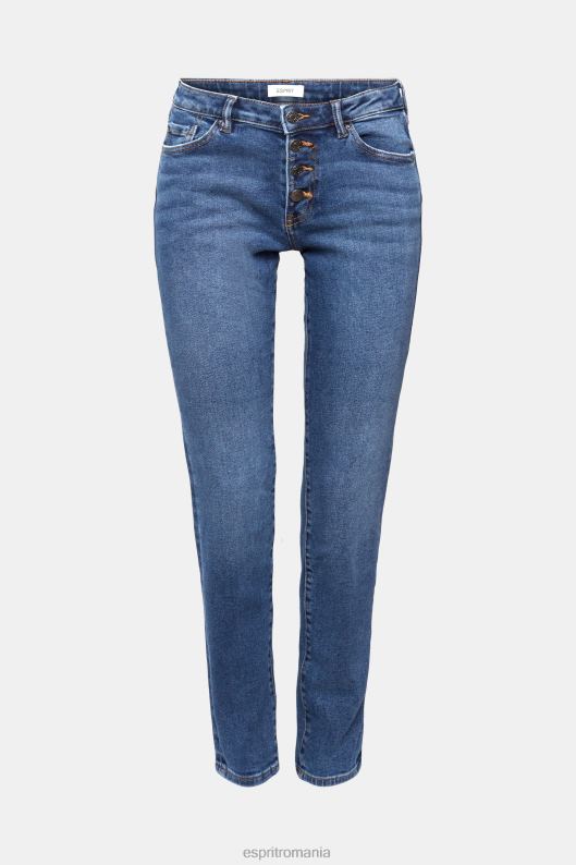 Esprit blugi stretch cu talie medie slim fit, dual max femei spalare medie albastra 2T6N8329 denim