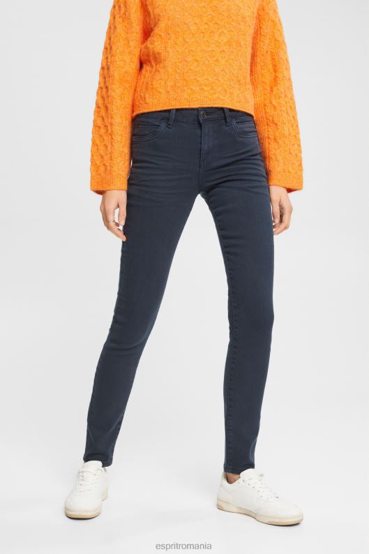 Esprit blugi stretch cu talie medie slim fit femei albastru petrol 2T6N8565 denim