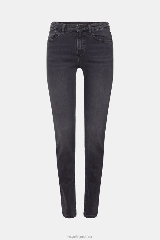 Esprit blugi stretch cu talie medie slim fit femei spălare medie neagră 2T6N8340 denim