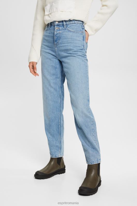 Esprit blugi tip banana cu talie mare femei spălare cu lumină albastră 2T6N8321 denim